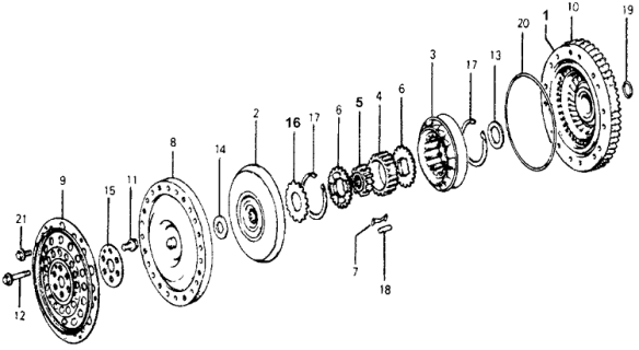 1976 Honda Accord AT Torque Converter Diagram