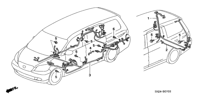 2005 Honda Odyssey Wire Harness, Floor (Include Washer Tube) Diagram for 32140-SHJ-A81