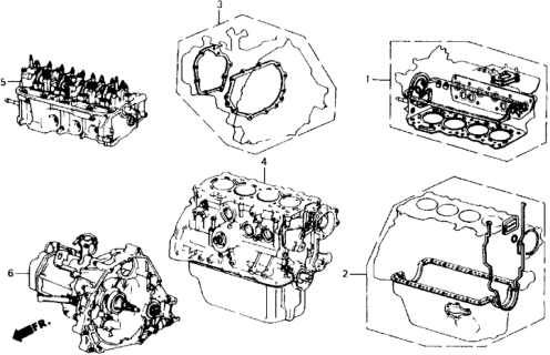 1989 Honda Accord Gasket Kit C Diagram for 061C1-PF4-030