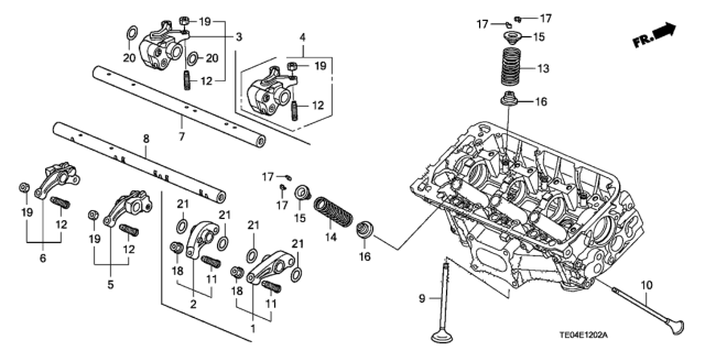 2009 Honda Accord Valve - Rocker Arm (Rear) (V6) Diagram