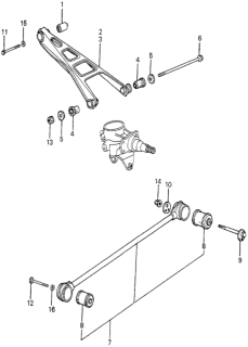 1982 Honda Accord Rod Assembly, Rear Radius Diagram for 52370-SA6-000