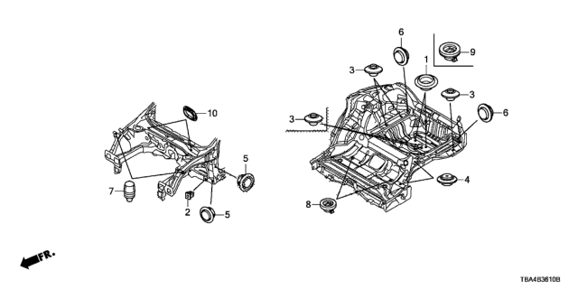 2017 Honda Civic Grommet (Front) Diagram