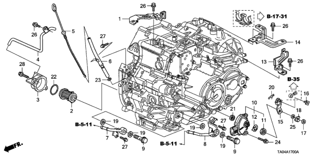 2009 Honda Accord Stay D, Engine Harness Diagram for 32744-R70-A50