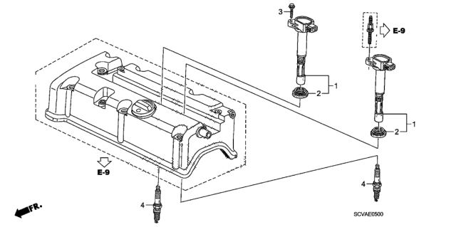 2010 Honda Element Plug Hole Coil - Plug Diagram