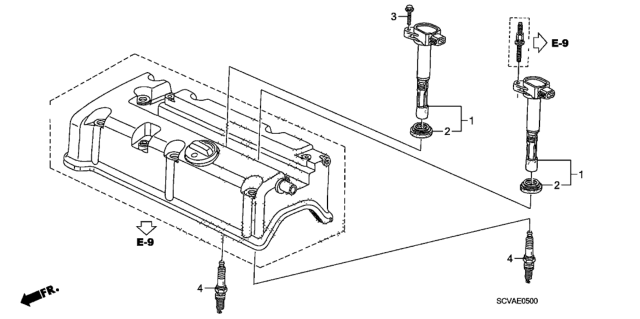 2008 Honda Element Plug Hole Coil - Plug Diagram