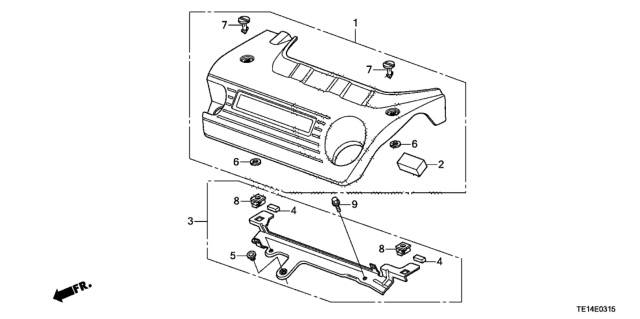 2012 Honda Accord Engine Cover (V6) Diagram