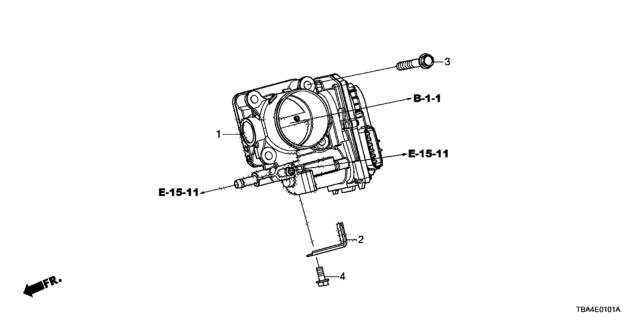 2017 Honda Civic Throttle Body (2.0L) Diagram