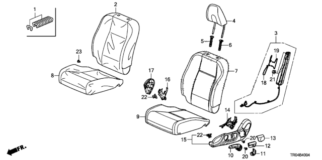 2012 Honda Civic Module Assembly, Driver Side Diagram for 78055-TR6-A81