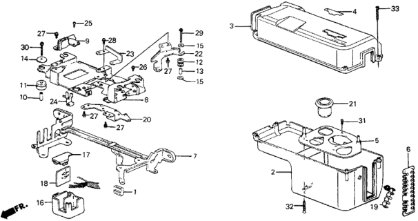 1987 Honda Civic 5 Door DX KL 4AT No. 1 Control Box Cover Diagram