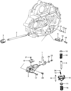 1981 Honda Civic 5MT Shift Arm - Shift Rod Diagram