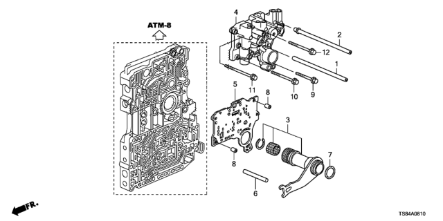 2012 Honda Civic AT Regulator Body Diagram