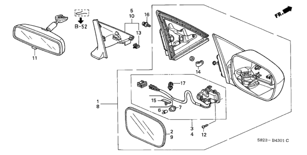 1999 Honda Accord Mirror Diagram