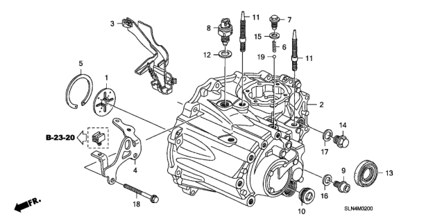 2008 Honda Fit 5 Door BASE KA 5MT MT Transmission Case Diagram