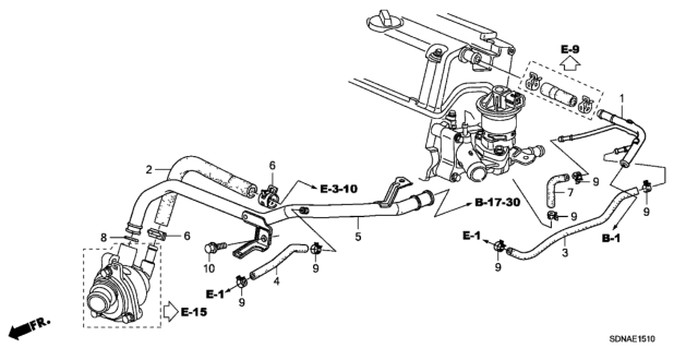 2007 Honda Accord Water Hose (L4) Diagram