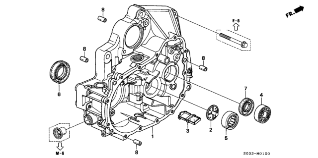 2000 Honda Civic 3 Door DX KA 5MT MT Clutch Housing Diagram