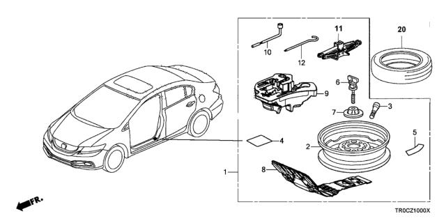 2015 Honda Civic Temporary Wheel Kit Diagram