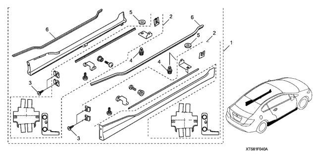 2014 Honda Civic Sd Unby Spoiler Nh-578 Diagram for 08F04-TS8-111A