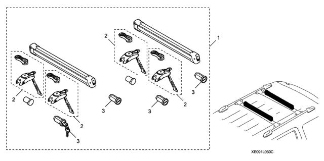 2018 Honda CR-V 5 Door 24LX (AWD/INDIANA) KA CVT Ski-Snowboard Attachment Diagram