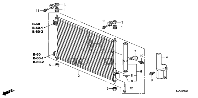 2009 Honda Accord A/C Condenser Diagram