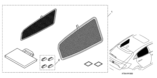 2021 Honda Civic 5 Door EX KA CVT Sunshade (Rear Windows) Diagram