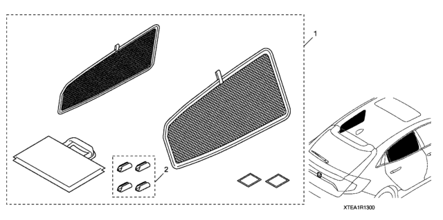 2021 Honda Civic Sunshade (Rear Windows) Diagram