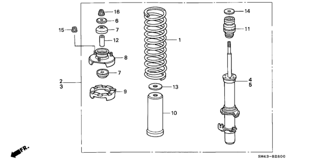 1991 Honda Accord Front Shock Absorber Diagram