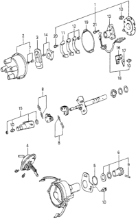 1980 Honda Accord Shaft Set, Rotor Diagram for 30127-689-662