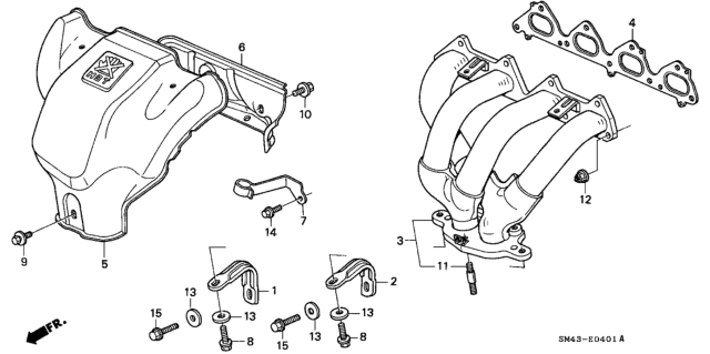 1991 Honda Accord 4 Door EX KA 4AT Exhaust Manifold Diagram