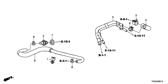 2012 Honda Civic 4 Door SI (HPT/NAVIGATION) KA 6MT PCV Tube (2.4L) Diagram