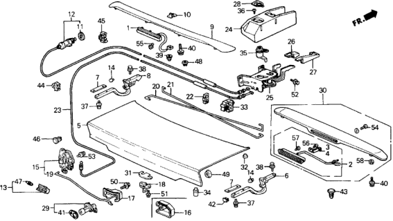 1990 Honda Prelude Lid, Trunk (Spoiler) Diagram for 68500-SF1-A10ZZ