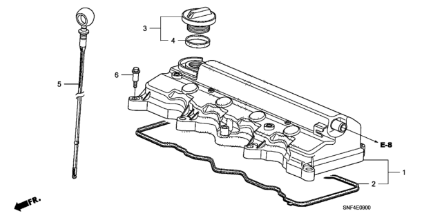 2010 Honda Civic 4 Door GX KA 5AT Cylinder Head Cover Diagram