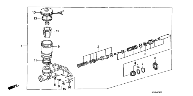 Master Cylinder Assembly Diagram for 46100-SE0-904