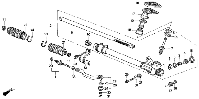 1993 Honda Del Sol Bush, Rack End Diagram for 53430-SR3-000