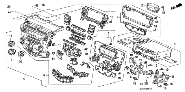 2007 Honda Accord Panel *NH482L* (UA BLACK METALLIC) Diagram for 39179-SDN-L71ZA