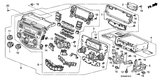 2007 Honda Accord Center Module (Stanley) (Auto Air Conditioner) Diagram