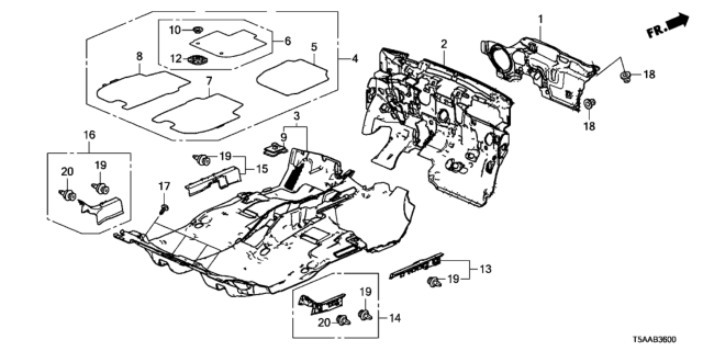 2020 Honda Fit Floor Mat Diagram