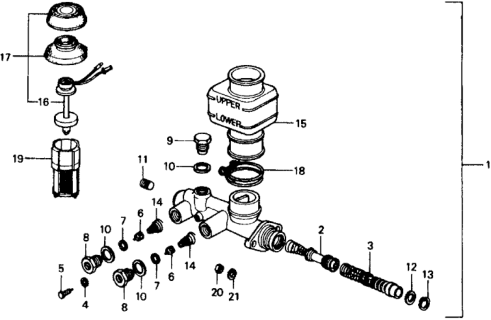 1979 Honda Civic Piston Assy., Secondary Diagram for 46122-663-671