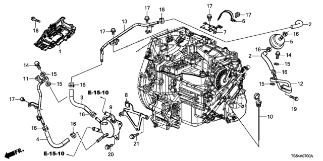 2013 Honda Civic AT ATF Pipe Diagram