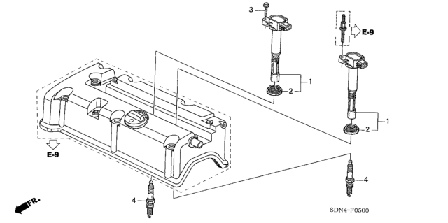 2003 Honda Accord Ignition Coil (L4) Diagram