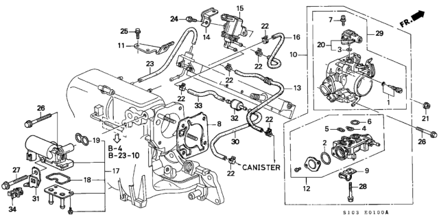 1998 Honda CR-V Stay, Throttle Wire Diagram for 16411-P3F-000