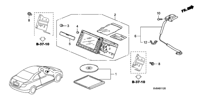 2010 Honda Civic DVD Unit, Navigation (RMD) Diagram for 39540-SVA-A03ZARM