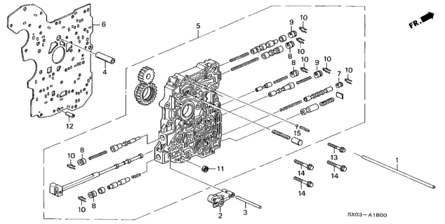 1998 Honda Odyssey 5 Door EX KA 4AT AT Main Valve Body (2.3L) Diagram