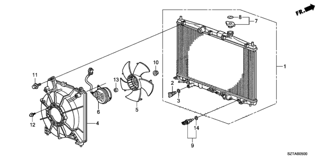 2015 Honda CR-Z Radiator Diagram