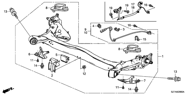 2014 Honda CR-Z Rear Axle Diagram