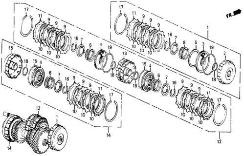 1987 Honda Civic Clutch Assy., Low Diagram for 22500-PH0-856