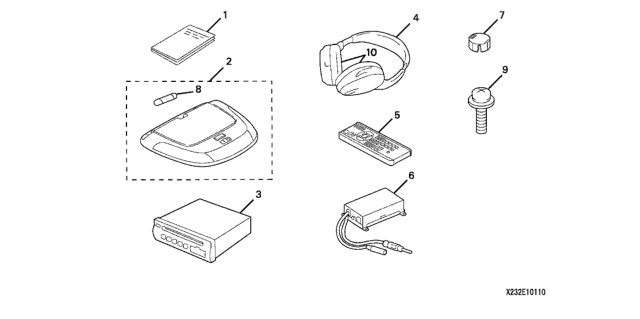 2008 Honda Pilot DVD Player Diagram for 08A23-2E1-01103RM