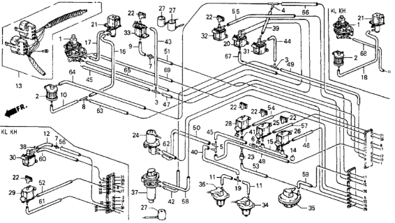 1985 Honda CRX 2 Door HF KA 5MT MT No. 1 Tubing Diagram