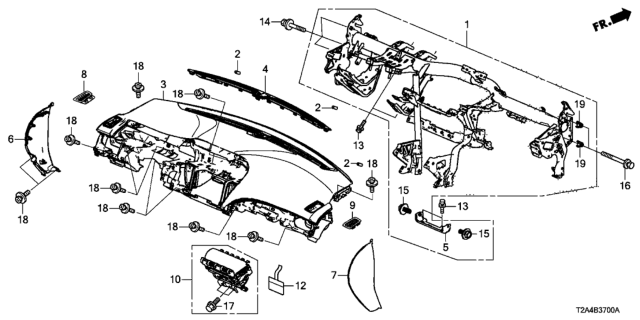 2014 Honda Accord Instrument Panel Diagram