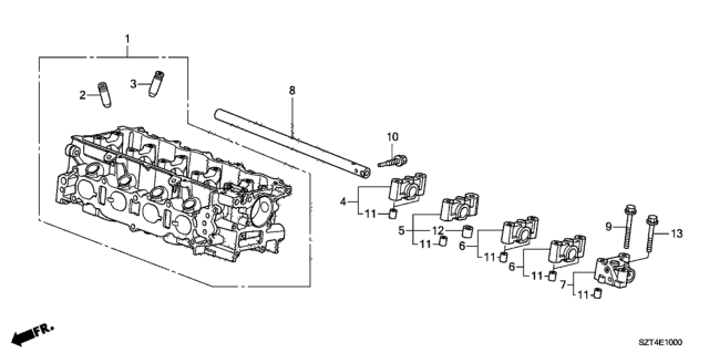 2012 Honda CR-Z Holder, Rocker Shaft (No.3) Diagram for 12233-RB0-000