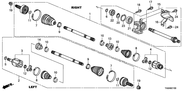 2012 Honda Accord Driveshaft - Half Shaft (L4) Diagram